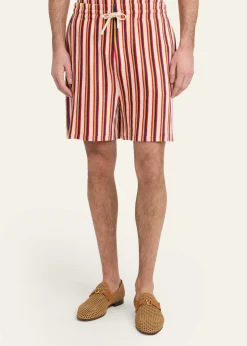 Valentino GaravaniMen's Striped Toweling Shorts
