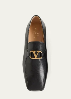 Valentino GaravaniMen's Vlogo Signature Leather Loafers