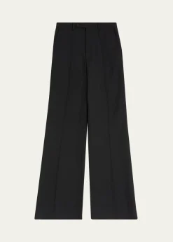 Valentino GaravaniMen's Wide Leg Flared Flat-Front Pants