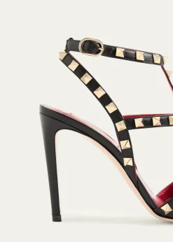 Valentino Garavani100mm Rockstud Leather Ankle-Strap Pumps