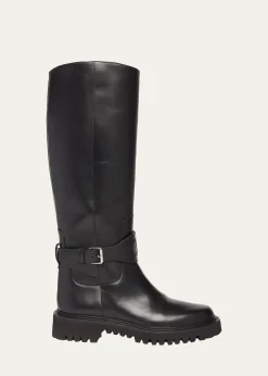 Valentino Garavani40mm VLogo Signature Leather Riding Boots