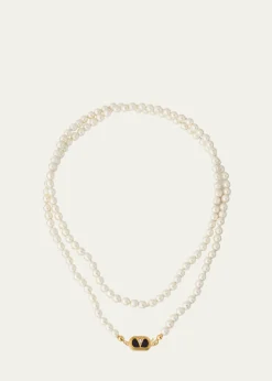 Valentino GaravaniVLOGO Akoya Pearl Layered Ovalette Necklace