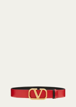 Valentino GaravaniVLogo Leather Belt, 40mm