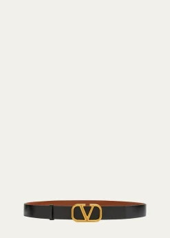 Valentino GaravaniVLogo Reversible Leather Belt, 30mm
