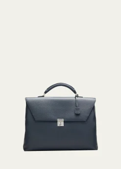 ValextraMen's Avietta Pebble Leather Briefcase