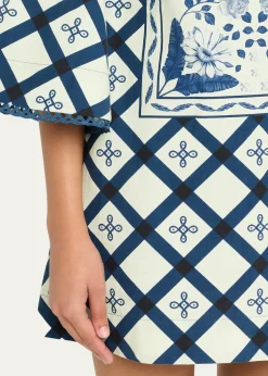 VerandahPalm Azulejos Mini Kaftan Dress