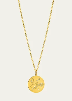 Verdura18K Yellow Gold Diamond Zodiac Necklace, Pisces