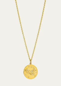 Verdura18K Yellow Gold Diamond Zodiac Necklace, Capricorn