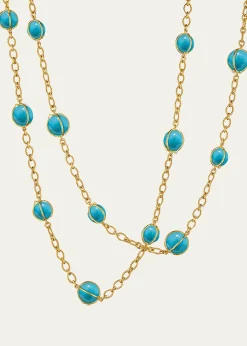 Verdura18K Yellow Gold Turquoise Bubbles Necklace