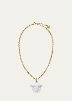 VersaceMedusa Pendant Necklace, White