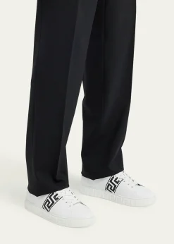 VersaceMen's La Greca Leather Low-Top Sneakers