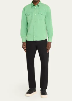 VersaceMen's Medusa-Coin Cotton Western Shirt