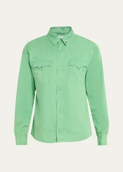 VersaceMen's Medusa-Coin Cotton Western Shirt