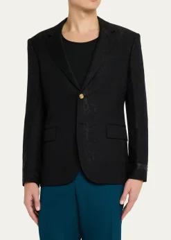 VersaceMen's Python-Jacquard Wool-Blend Blazer