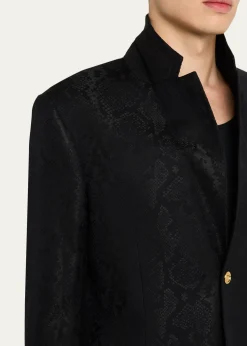 VersaceMen's Python-Jacquard Wool-Blend Blazer