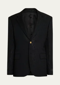 VersaceMen's Python-Jacquard Wool-Blend Blazer