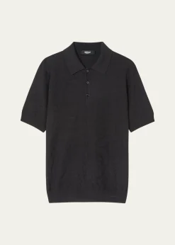 VersaceMen's Tonal Barocco Knit Polo Shirt