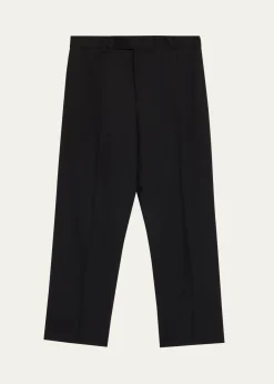 VersaceMen's Wool Straight Leg Flat-Front Trousers