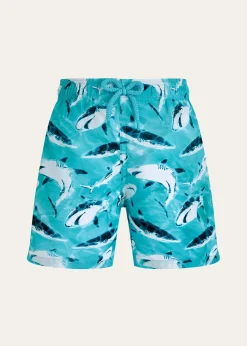 VilebrequinBoy's Shark-Print Packable Swim Trunks, Size 2-14