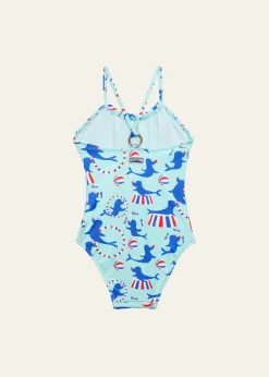 VilebrequinGirl's Circus Printed Jersey Swimsuit, Size 2-14