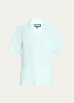 VilebrequinMen's Linen Pocket Camp Shirt