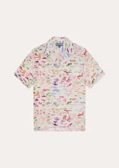 Vilebrequinx Fabrice Hyber Men's Pescador Linen Camp Shirt