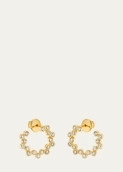 ViltierClique Twist Hoop Earrings in 18K Yellow Gold and Diamonds