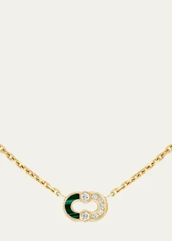 ViltierMagnetic Semi-Necklace with Malachite and Diamonds