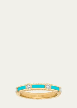 ViltierRayon 18K Yellow Gold, Turquoise & 0.23 TCW Diamond Ring