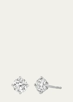 VRAI14K Gold Brilliant Round Solitaire Lab Grown Diamond Stud Earrings, 1.0tcw