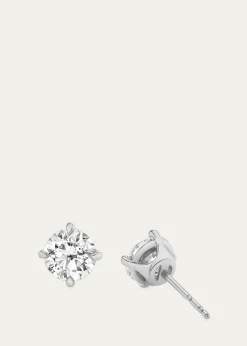 VRAI14K Gold Brilliant Round Solitaire Lab Grown Diamond Stud Earrings, 4.00tcw