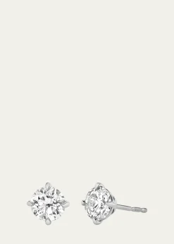 VRAI14K Gold Brilliant Round Solitaire Lab Grown Diamond Stud Earrings, 4.00tcw