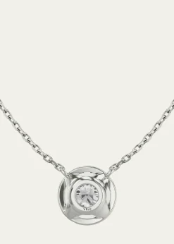 VRAI14K White Gold Brilliant-Cut Halo Lab Grown Diamond Necklace, 1.0tcw