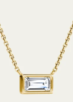 VRAI14K Yellow Gold Bezel Lab Grown Diamond Necklace, 18