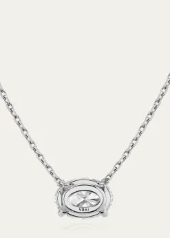 VRAIOval-Cut Solitaire Lab Grown Diamond Necklace, 1.0tcw