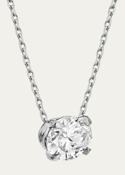 VRAIOval-Cut Solitaire Lab Grown Diamond Necklace, 1.0tcw