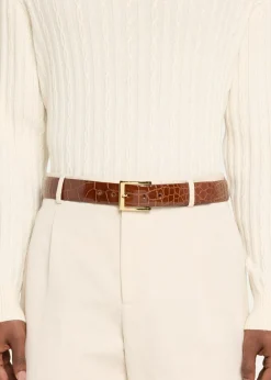 W. KleinbergMen's Glazed Alligator Belt