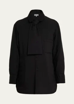 Yohji YamamotoMen's Cellulose Lawn Stole Detail Padded Shirt