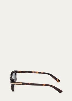 ZEGNAMen's Acetate Square Sunglasses