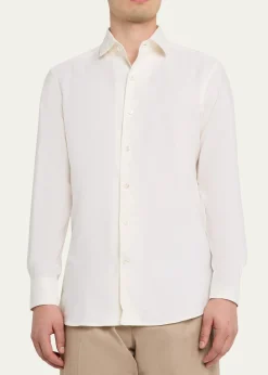 ZEGNAMen's Cashco Cashmere and Cotton Classic-Fit Sport Shirt
