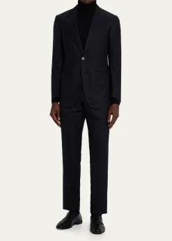 ZEGNAMen's Centoventimila Wool Tonal Stripe Suit