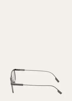 ZEGNAMen's Round Metal Sunglasses