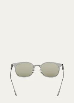 ZEGNAMen's Round Metal Sunglasses