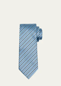 ZEGNAMen's Satin Micro-Stripe Silk Tie