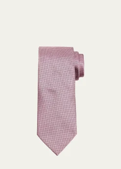 ZEGNAMen's Tonal Micro-Geometric Silk Tie