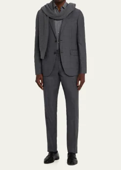 ZEGNAMen's Tonal Plaid 15milmil15 Wool Suit