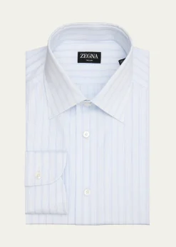 ZEGNAMen's Trecapi Cotton Multi-Stripe Dress Shirt