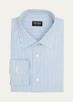 ZEGNAMen's Trofeo Cotton Stripe Dress Shirt