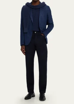 ZEGNAMen's Wool Straight Fit Five-Pocket Pants