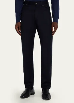 ZEGNAMen's Wool Straight Fit Five-Pocket Pants